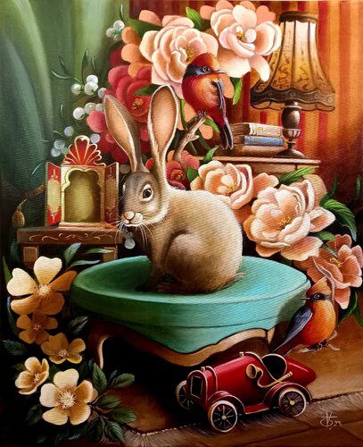I'm coming to pick you up tonight with my red car par Zoe Chigi (Valentina Toma'), Peinture en vente sur Singulart