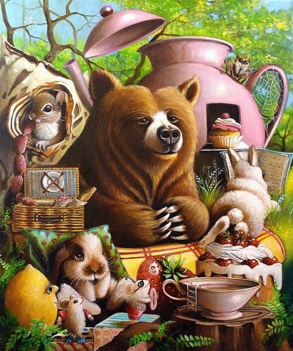 The picnic par Zoe Chigi (Valentina Toma'), Peinture en vente sur Singulart