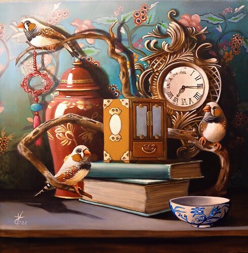 Chinese box par Zoe Chigi (Valentina Toma'), Peinture en vente sur Singulart