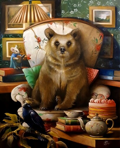 The storyteller par Zoe Chigi (Valentina Toma'), Peinture en vente sur Singulart