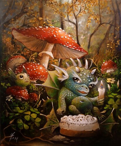 I lit my first candle par Zoe Chigi (Valentina Toma'), Peinture en vente sur Singulart