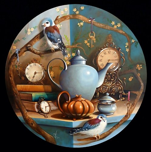 Young Falcons par Zoe Chigi (Valentina Toma'), Peinture en vente sur Singulart