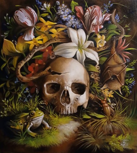 Sleeping bat by Zoe Chigi (Valentina Toma'), Painting for Sale on Singulart