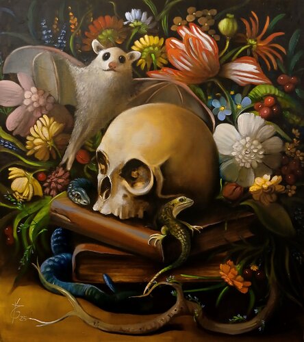 The company of wise creatures par Zoe Chigi (Valentina Toma'), Peinture en vente sur Singulart
