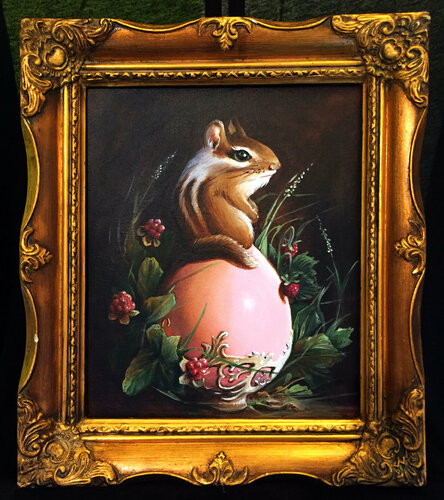Two strawberries van Zoe Chigi (Valentina Toma'), Schilderij te koop op Singulart