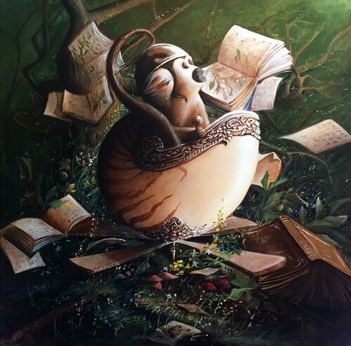 The hunter of the lost words van Zoe Chigi (Valentina Toma'), Schilderij te koop op Singulart