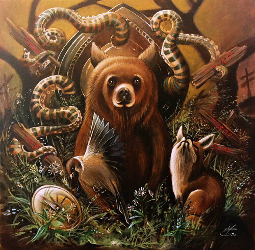 Tell me bear , tell me where par Zoe Chigi (Valentina Toma'), Peinture en vente sur Singulart