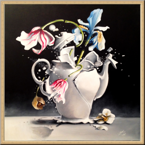 5  o' clock tea time par Zoe Chigi (Valentina Toma'), Peinture en vente sur Singulart
