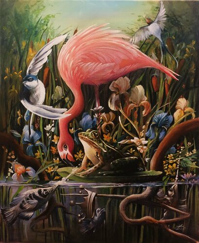 Swamp king par Zoe Chigi (Valentina Toma'), Peinture en vente sur Singulart