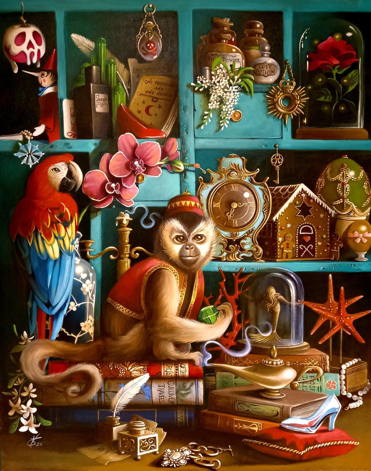 Fairytale cabinet Zoe Chigi (Valentina Toma') Dipinto originale in vendita
