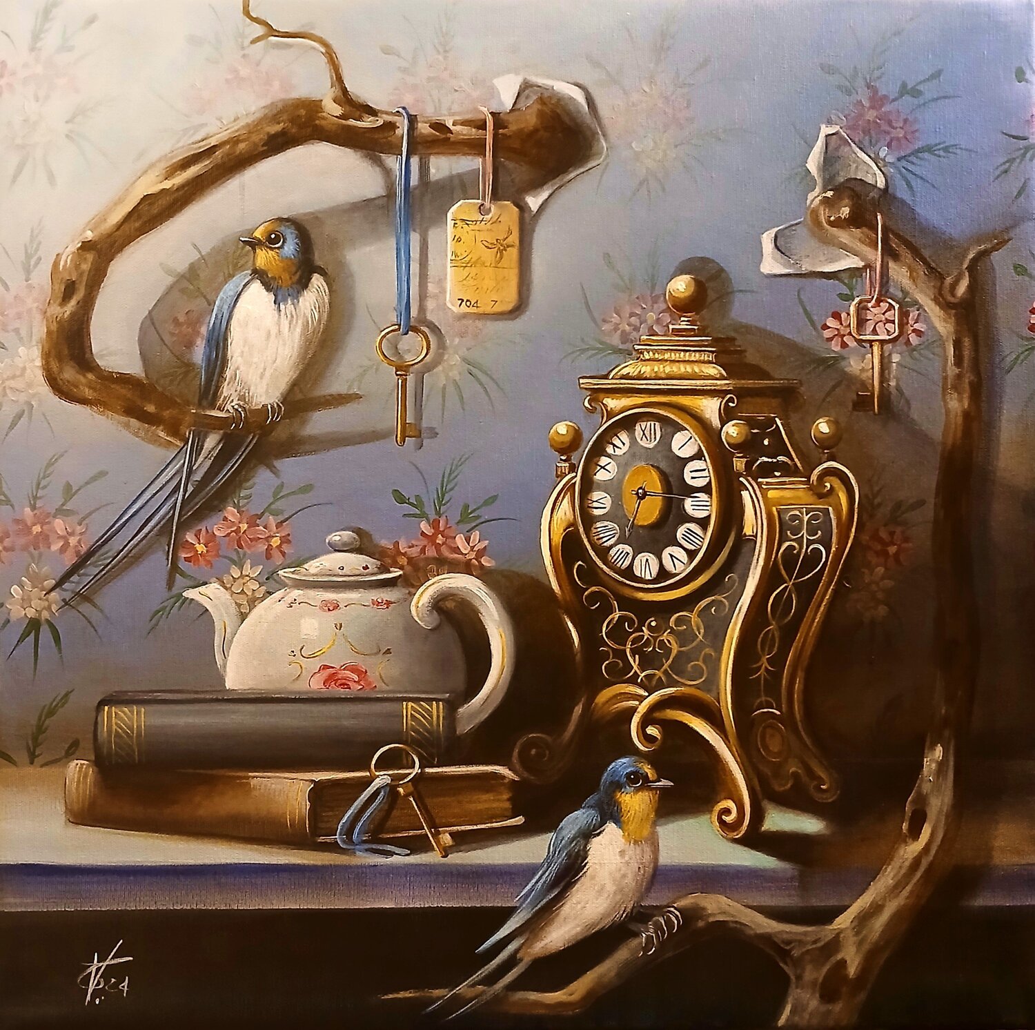 3 keys Zoe Chigi (Valentina Toma') Peinture originale à vendre