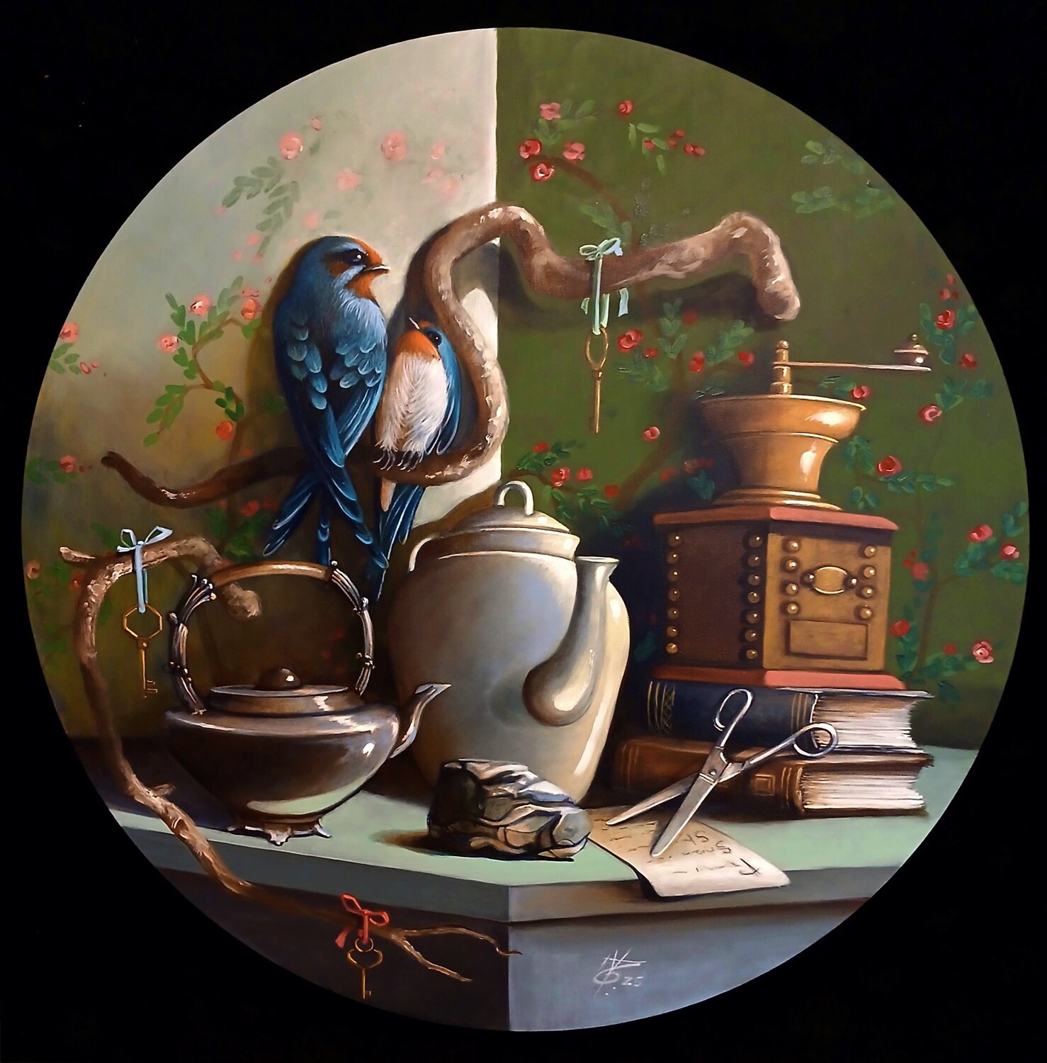The Morra Game Zoe Chigi (Valentina Toma') Peinture originale à vendre