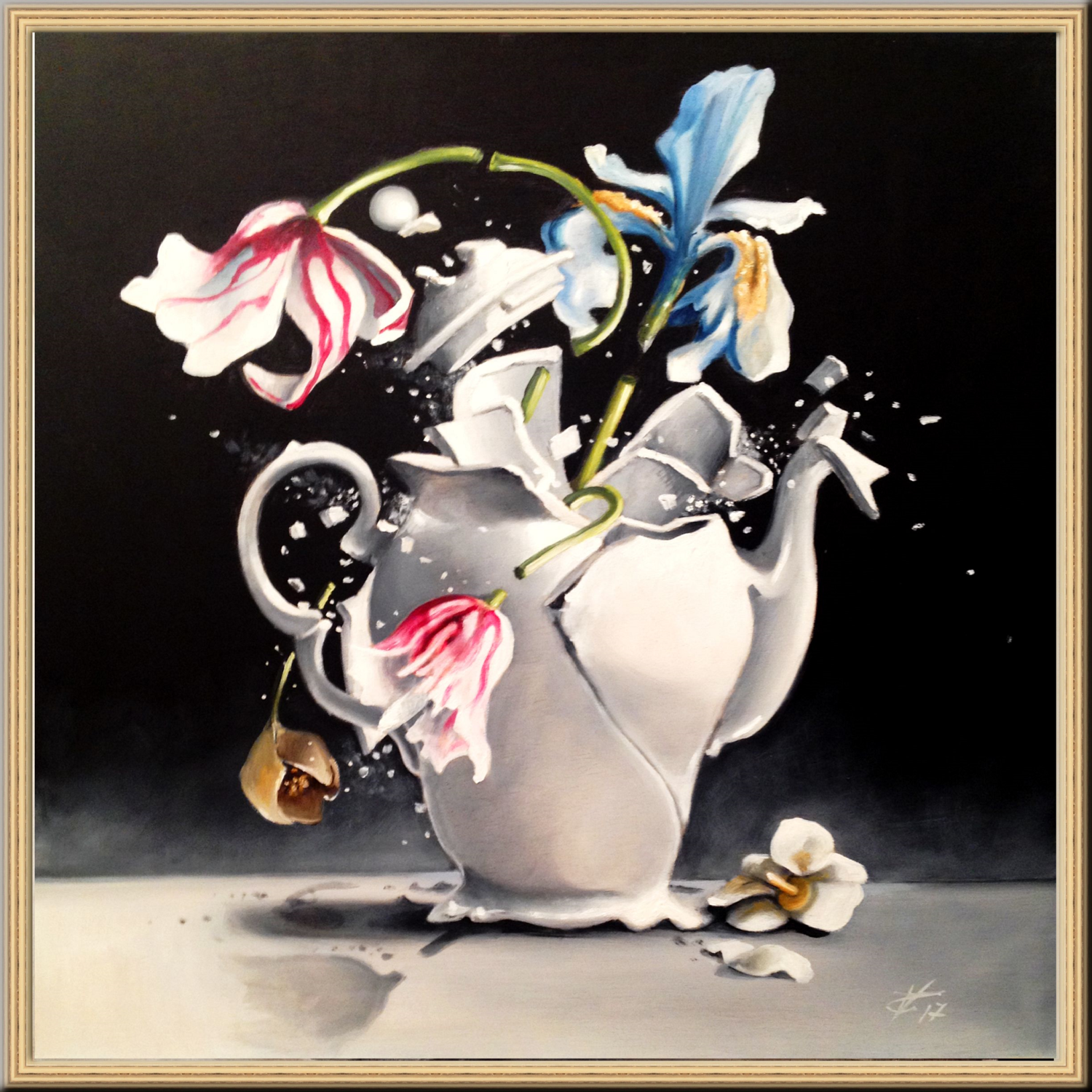 5  o' clock tea time Zoe Chigi (Valentina Toma') Peinture originale à vendre