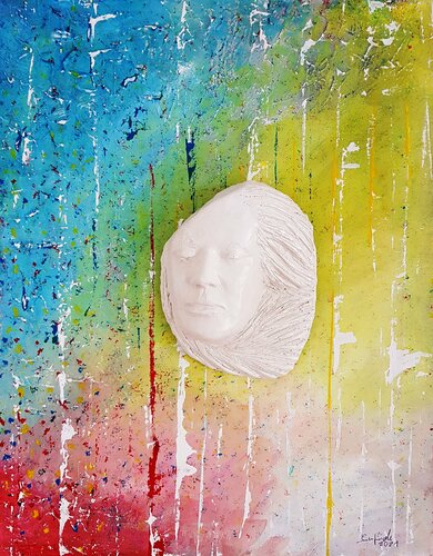 Scultura su tela colorata von Michele Imperiale, Malerei kaufen auf Singulart