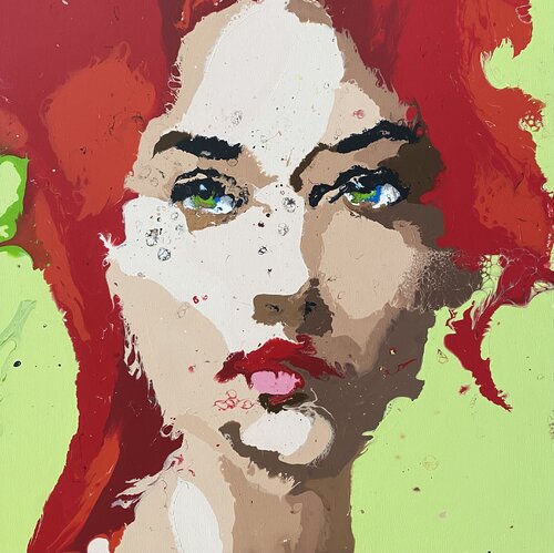 “DIFFUSIONE VOLTO DI MATILDE II” van Ivan Lorenzo Frezzini, Schilderij te koop op Singulart