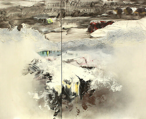 Caspian diptych van Catherine Richardson, Schilderij te koop op Singulart