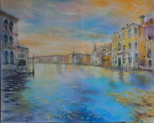 Armonia sul Canal Grande van Davide Rodoquino, Schilderij te koop op Singulart