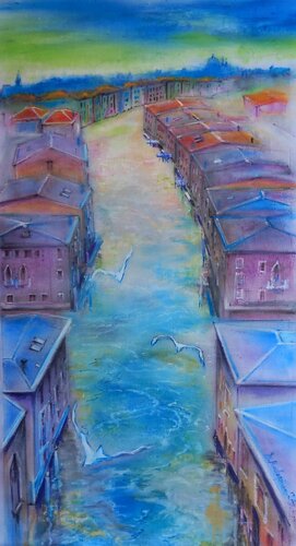 Fantasia in Blu van Davide Rodoquino, Schilderij te koop op Singulart