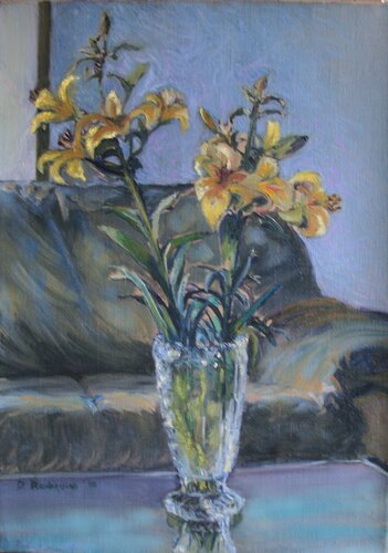 Fiori in vaso di cristallo van Davide Rodoquino, Schilderij te koop op Singulart