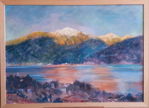 Tramonto sul Lago di Como by Davide Rodoquino, Work on Paper for Sale on Singulart