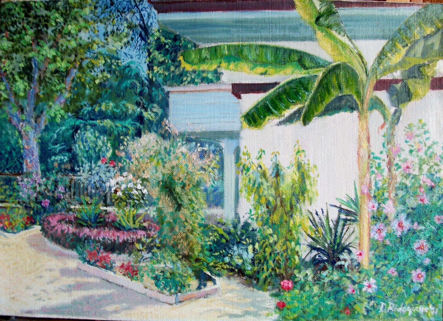 Giardino italiano in primavera Davide Rodoquino Originalgemälde zu verkaufen