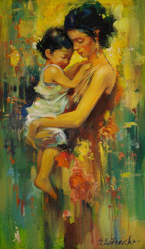 Radiant Motherhood by Sergei Yatsenko, 회화 for Sale on Singulart