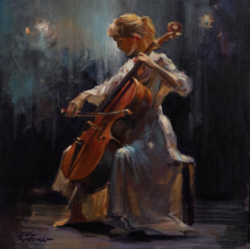 Where the Cello Dreams by Sergei Yatsenko, 회화 for Sale on Singulart
