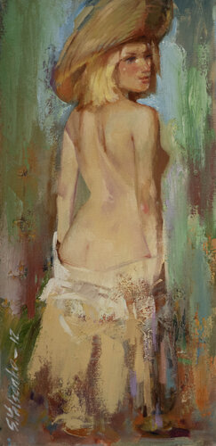 Straw hat by Sergei Yatsenko, 회화 for Sale on Singulart