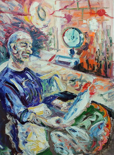 Pescivendolo di Antonino Puliafico, Pittura in vendita su Singulart