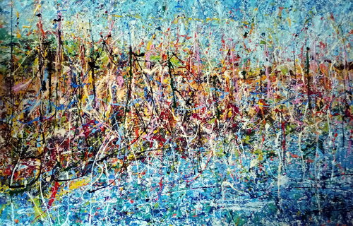 Porto dripping di Antonino Puliafico, Pittura in vendita su Singulart