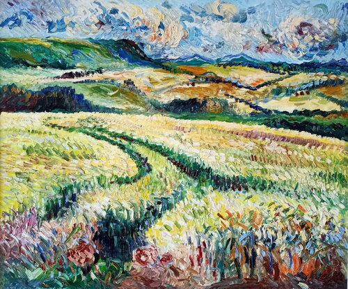 Sentiero nel grano van Antonino Puliafico, Schilderij te koop op Singulart