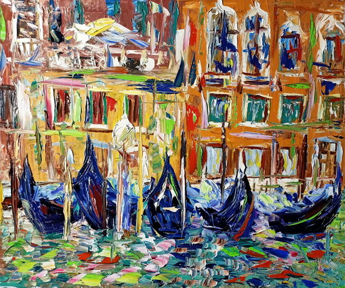 Gondole riflesse van Antonino Puliafico, Schilderij te koop op Singulart