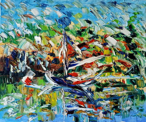 La perla del lago van Antonino Puliafico, Schilderij te koop op Singulart