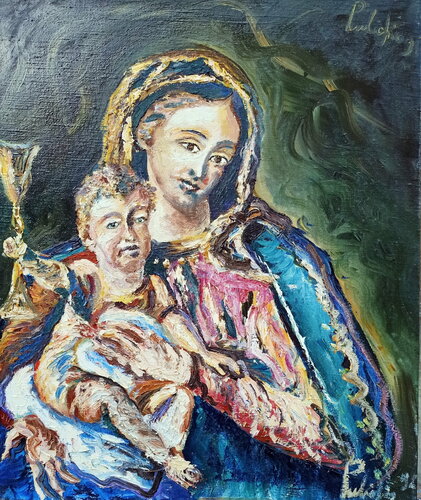 Madonna con bambino de Antonino Puliafico, Pintura a la venta en Singulart