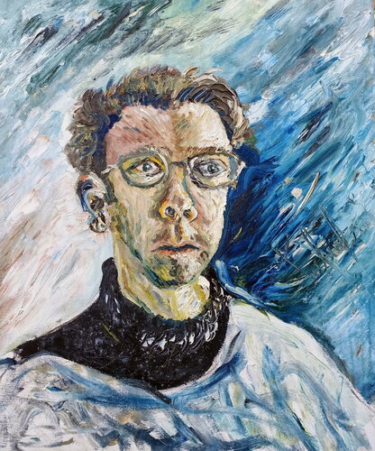 autoritratto con camice par Antonino Puliafico, Peinture en vente sur Singulart