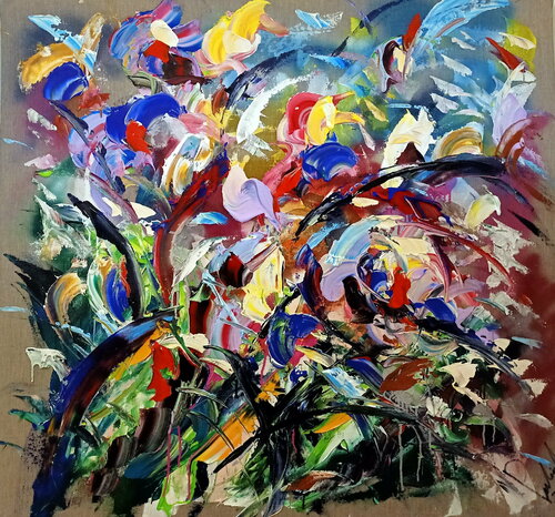 Fiori su lino van Antonino Puliafico, Schilderij te koop op Singulart