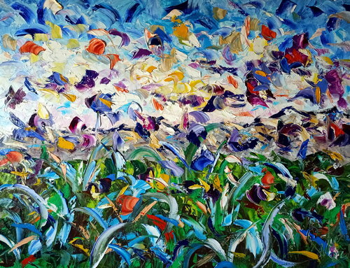 Rugiada con iris van Antonino Puliafico, Schilderij te koop op Singulart