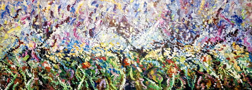 Big Spring acrilico su tela 190x550cm 2022 Antonino Puliafico