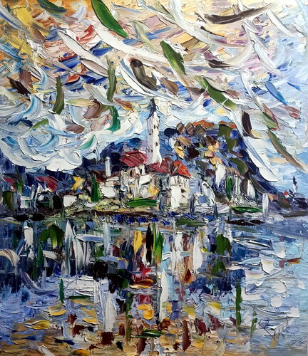 La Calma del Borgo van Antonino Puliafico, Schilderij te koop op Singulart