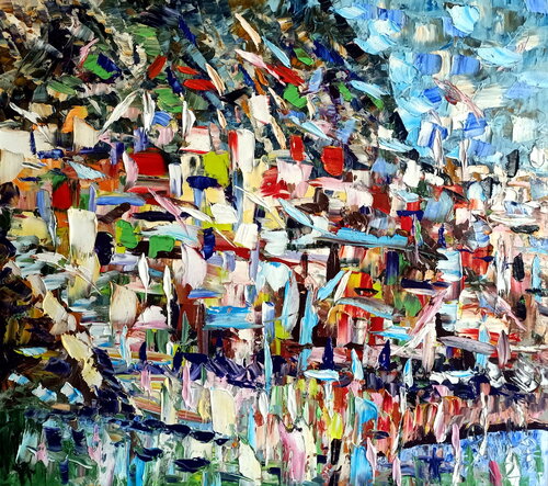 Visita al borgo di Antonino Puliafico, Pittura in vendita su Singulart