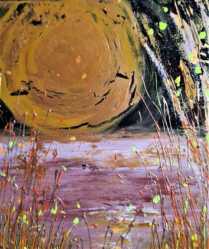 Golden sparkling van Ans Duin, Schilderij te koop op Singulart