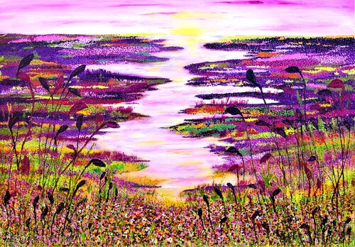 Purple morning dreams by Ans Duin, Painting for Sale on Singulart