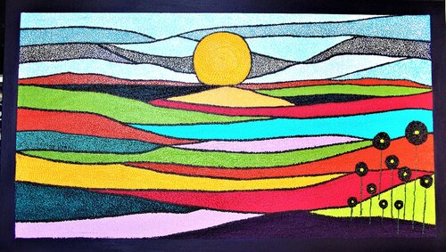 Dutch Bulb Fields. by Ans Duin, Painting for Sale on Singulart