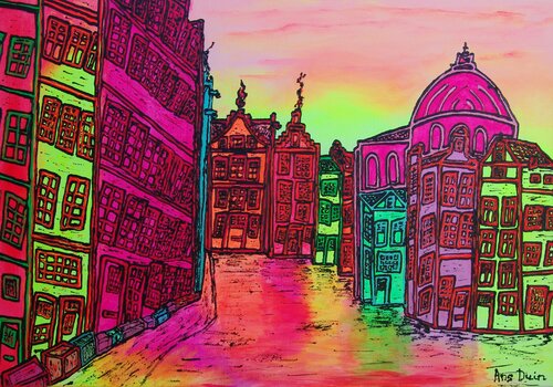Amsterdam. old centre von Ans Duin, Malerei kaufen auf Singulart
