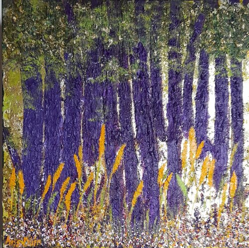 Purple trees. par Ans Duin, Peinture en vente sur Singulart