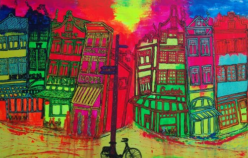 Amsterdam, café Hoppe,/ Sale ! di Ans Duin, Pittura in vendita su Singulart
