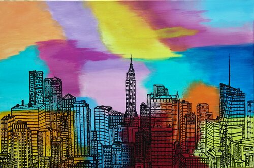 View on New York . by Ans Duin, Painting for Sale on Singulart