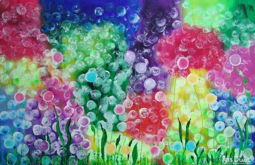 Fluffy flowers.Lowered price ! by Ans Duin, Painting for Sale on Singulart