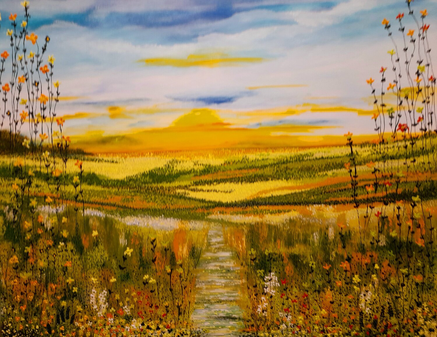 Sunset over the fields. Ans Duin