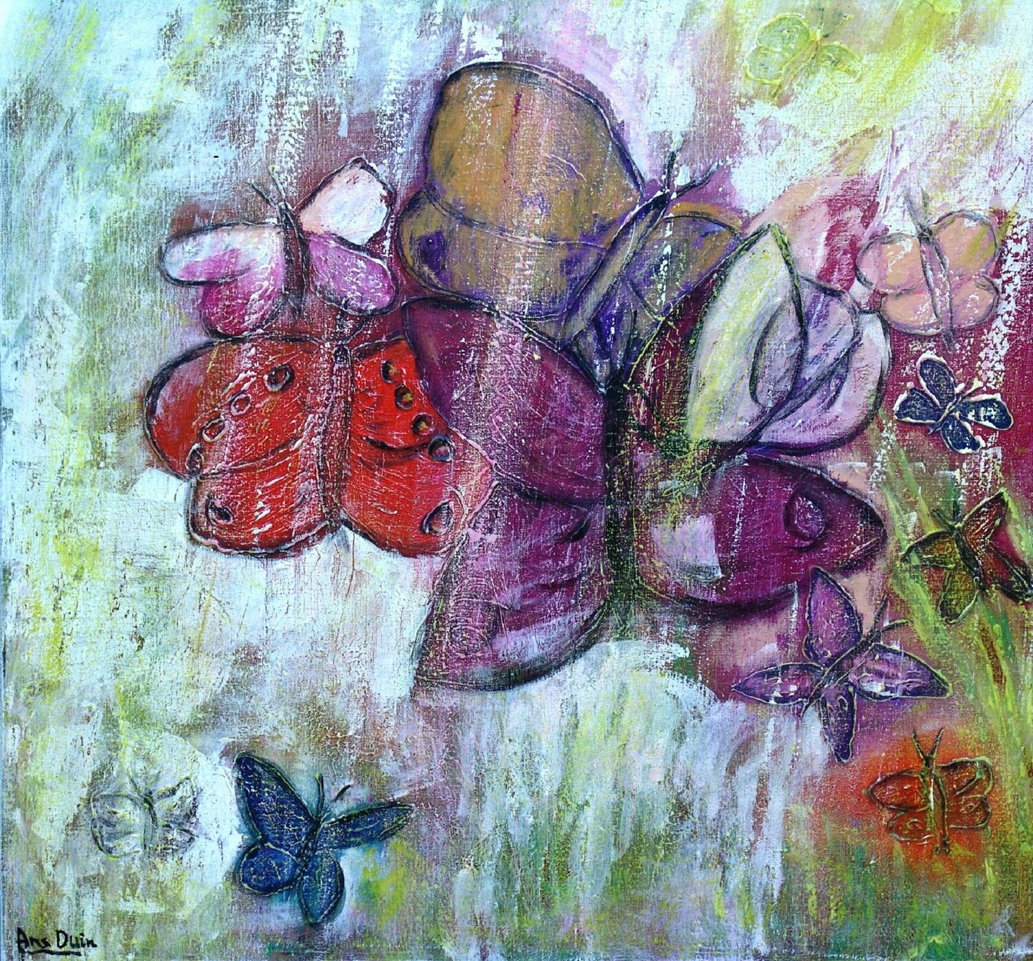 Together we are one! Lowered price! Ans Duin Peinture originale à vendre